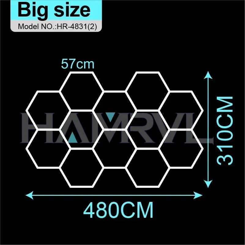 Barbershop Hair Salon Led Ceiling Light Hexagon