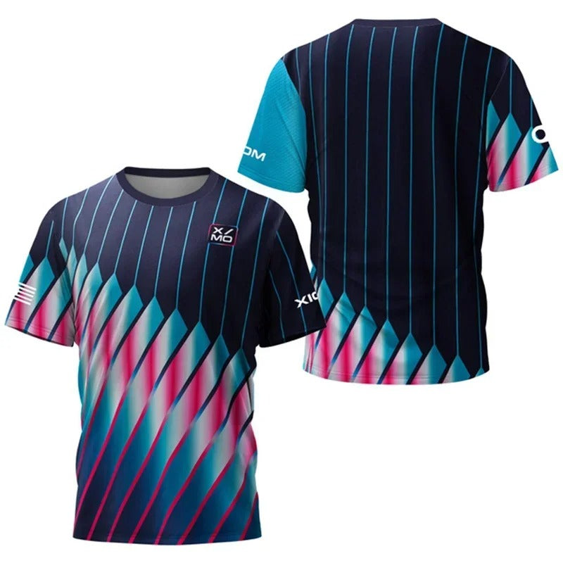 Men's table tennis T-shirt Gradient 3D printed pattern