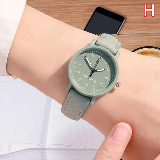 Simulated Watch for Women Leather Strap