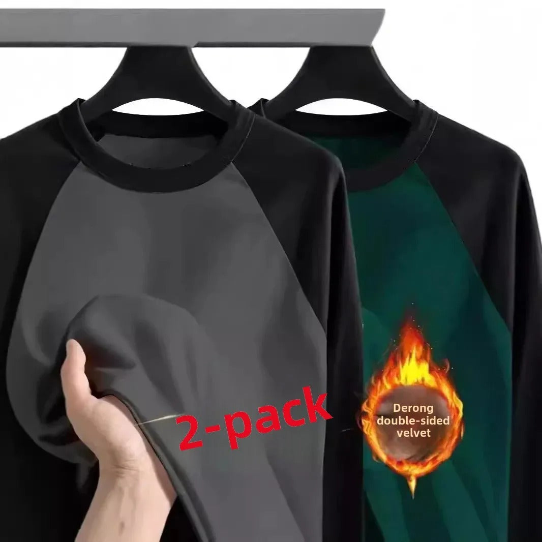 Men's Long Sleeve Inner Fleece Base T-shirt