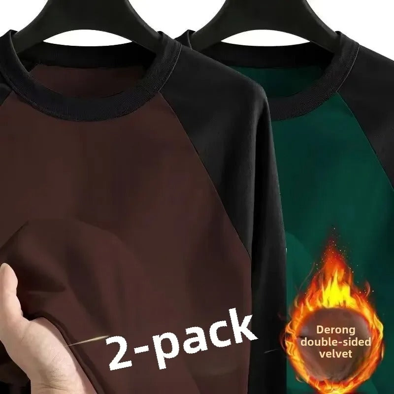 Men's Long Sleeve Inner Fleece Base T-shirt