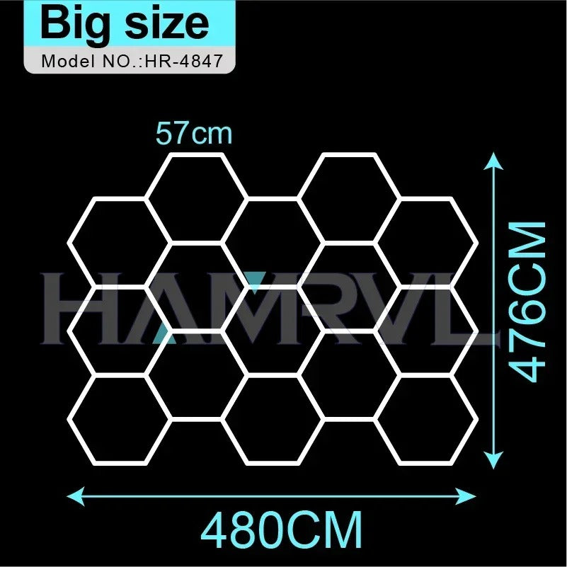 Barbershop Hair Salon Led Ceiling Light Hexagon