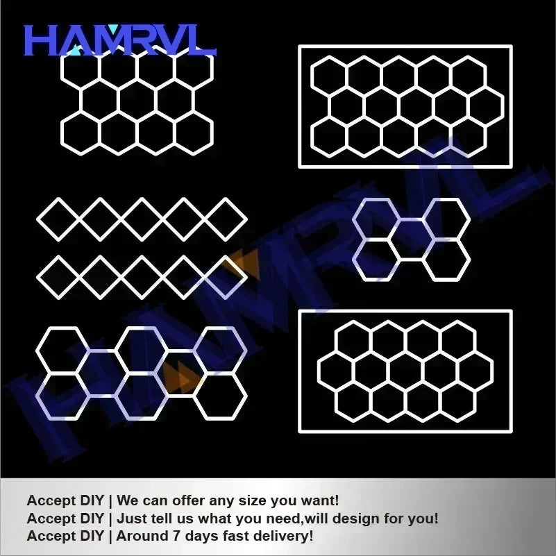 Barbershop Hair Salon Led Ceiling Light Hexagon