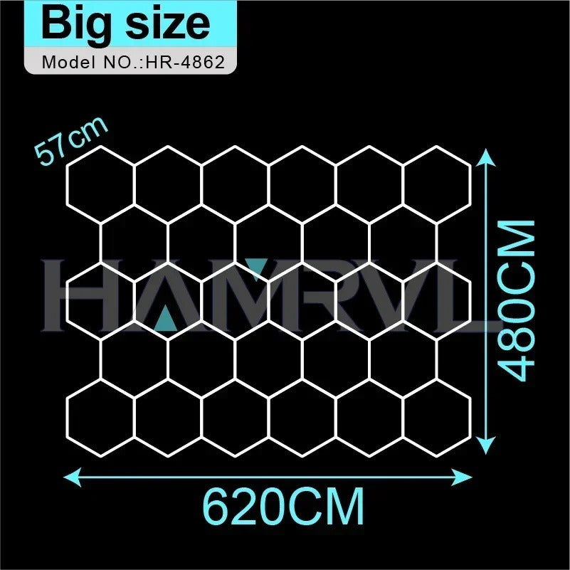Barbershop Hair Salon Led Ceiling Light Hexagon
