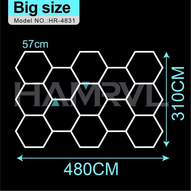 Barbershop Hair Salon Led Ceiling Light Hexagon