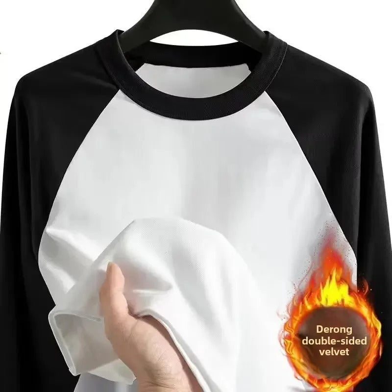 Men's  Long Sleeve Inner Fleece Base T-shirt