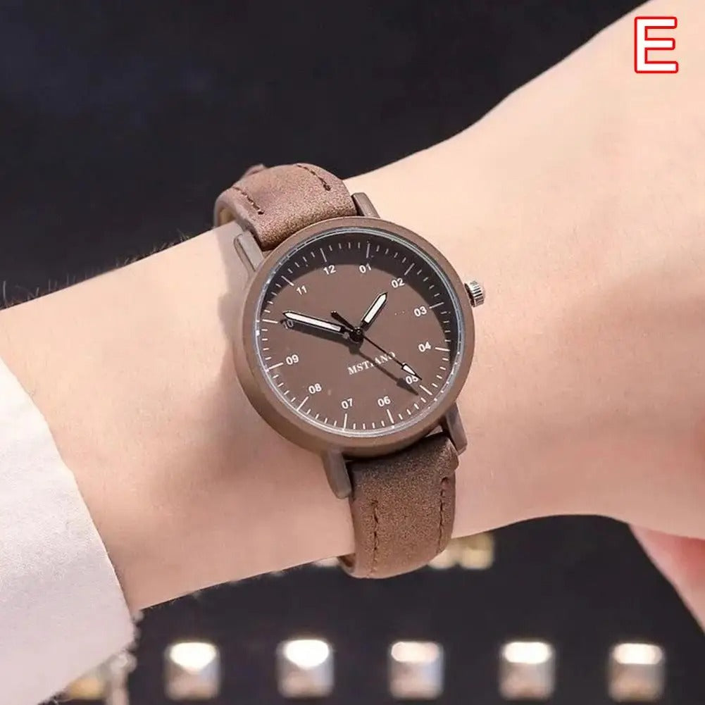 Simulated Watch for Women Leather Strap