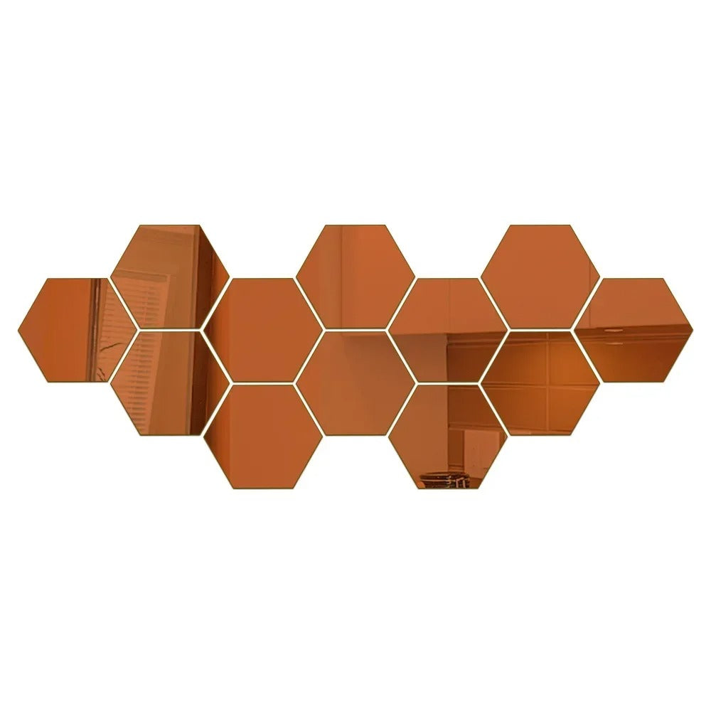 Hexagon Acrylic 3D Mirror Wall Sticker