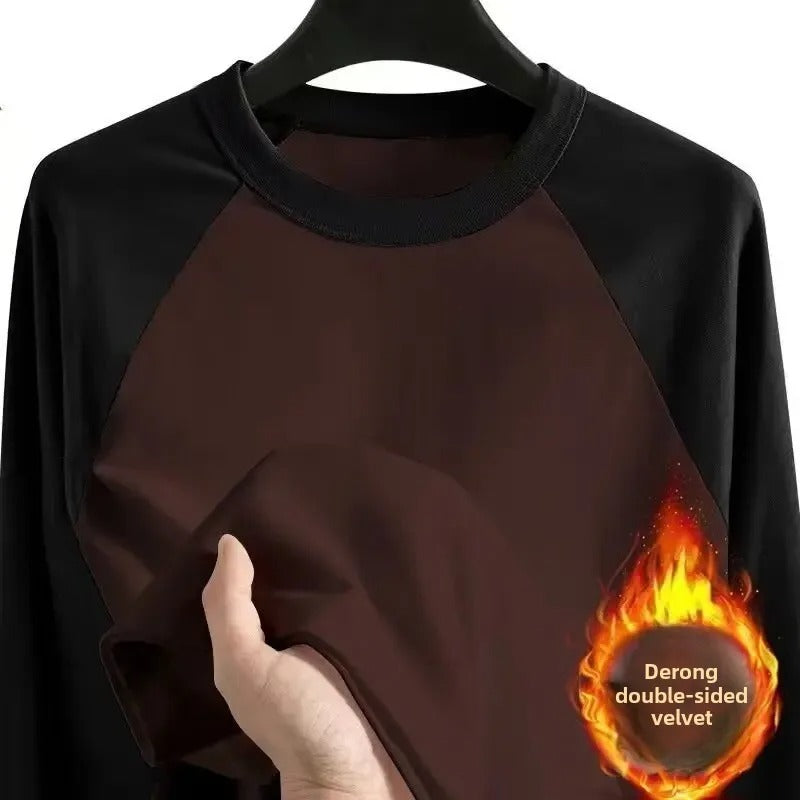 Men's  Long Sleeve Inner Fleece Base T-shirt