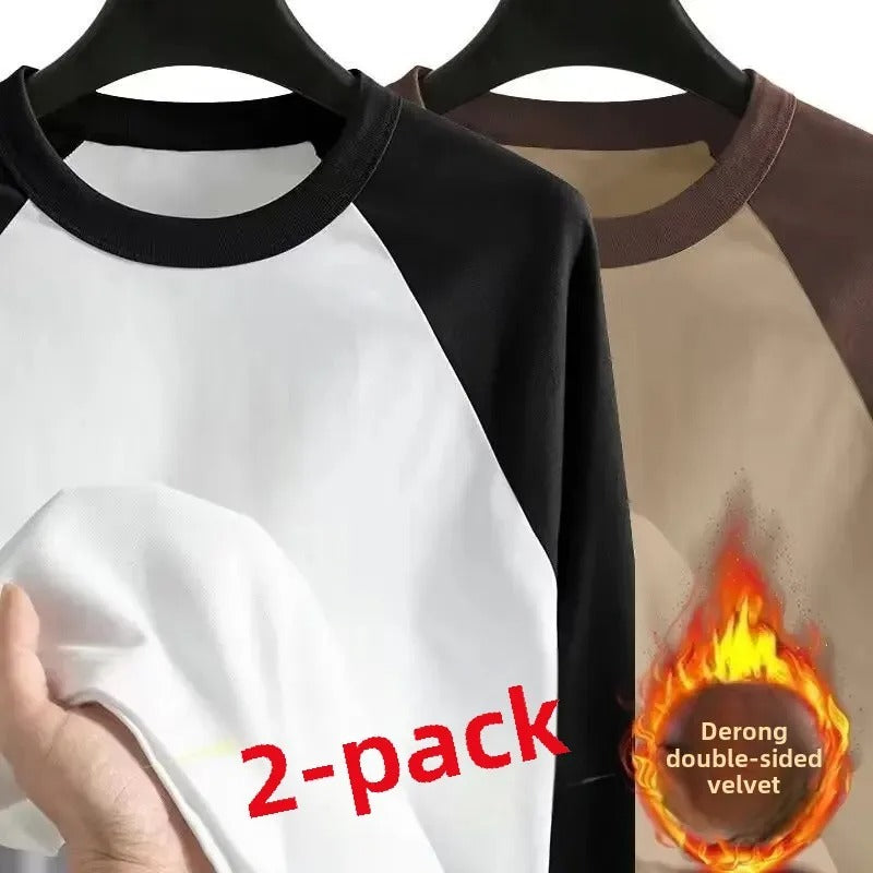 Men's  Long Sleeve Inner Fleece Base T-shirt