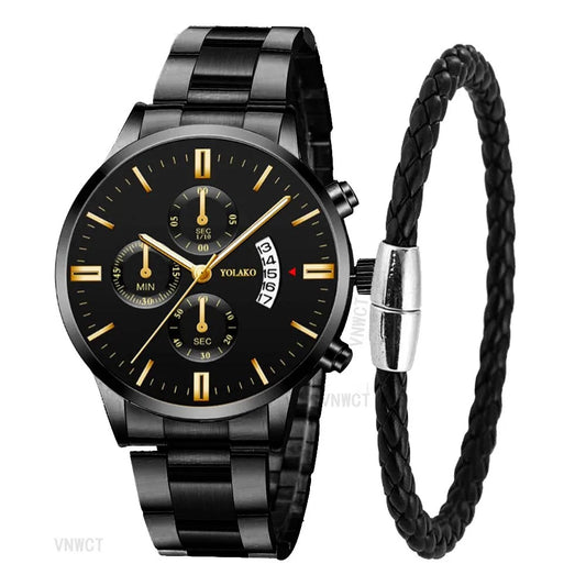 Luxury Men Stainless Steel  Wristwatch