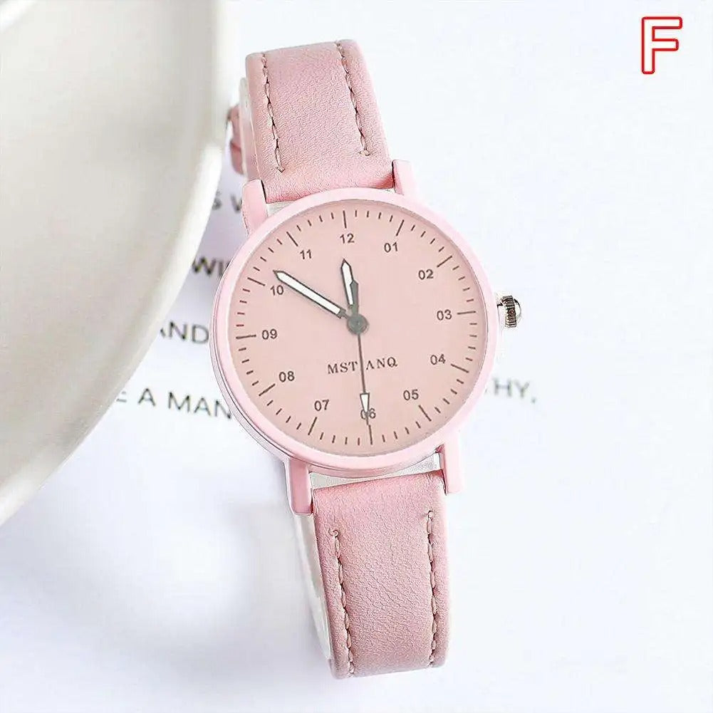 Simulated Watch for Women Leather Strap