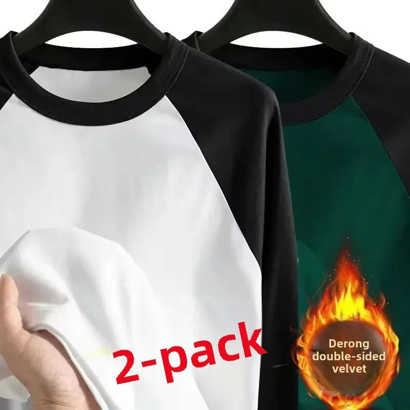 Men's  Long Sleeve Inner Fleece Base T-shirt