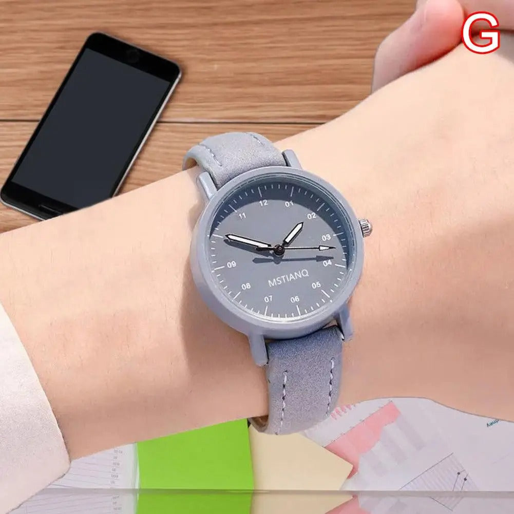 Simulated Watch for Women Leather Strap