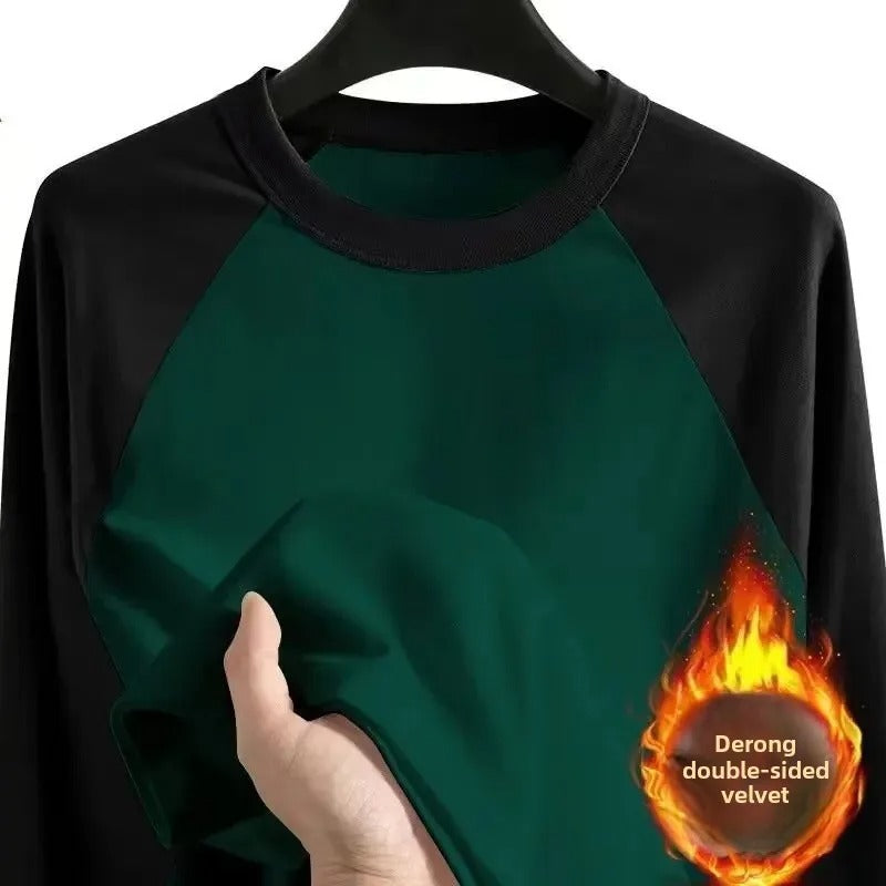 Men's  Long Sleeve Inner Fleece Base T-shirt