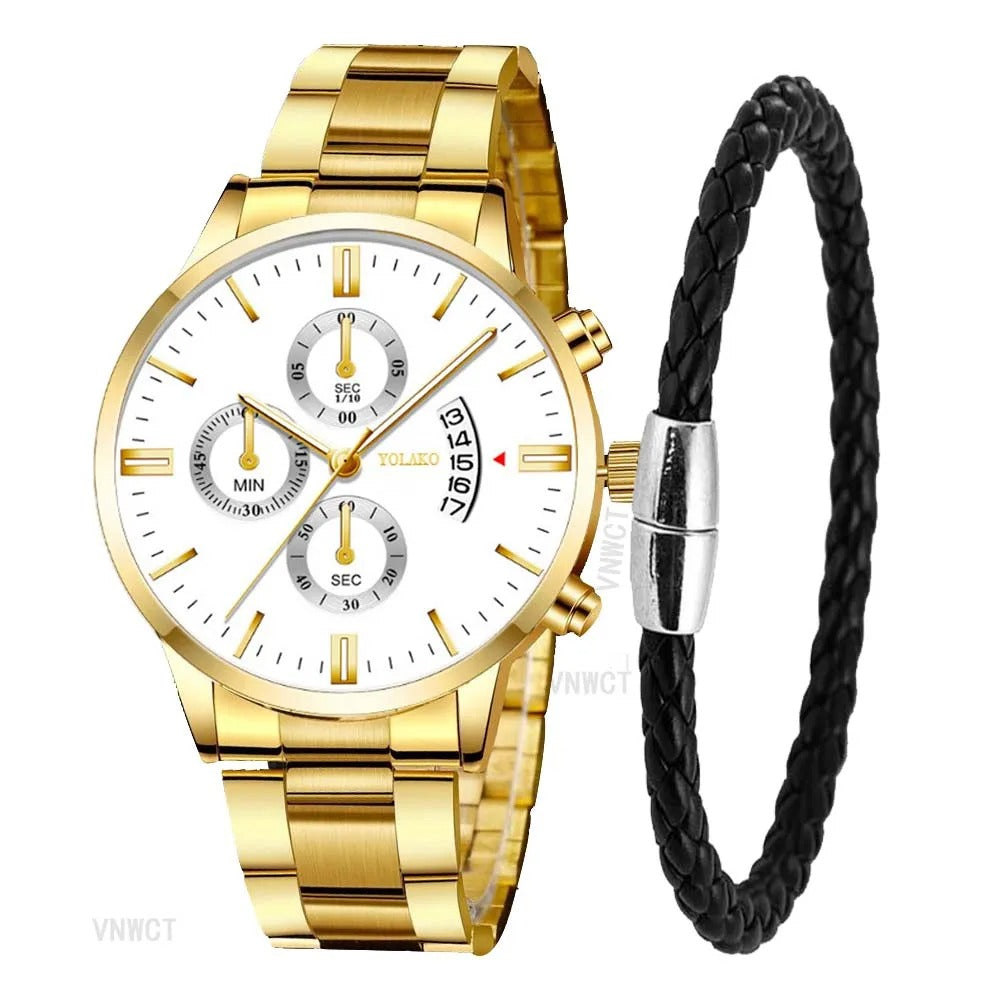 Luxury Men Stainless Steel  Wristwatch