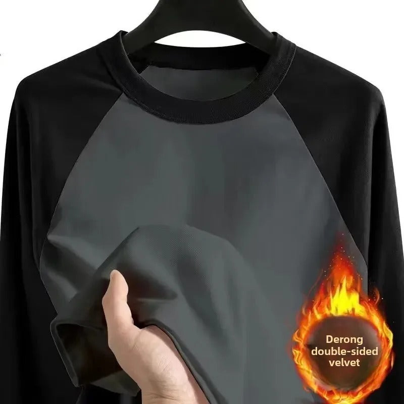 Men's  Long Sleeve Inner Fleece Base T-shirt