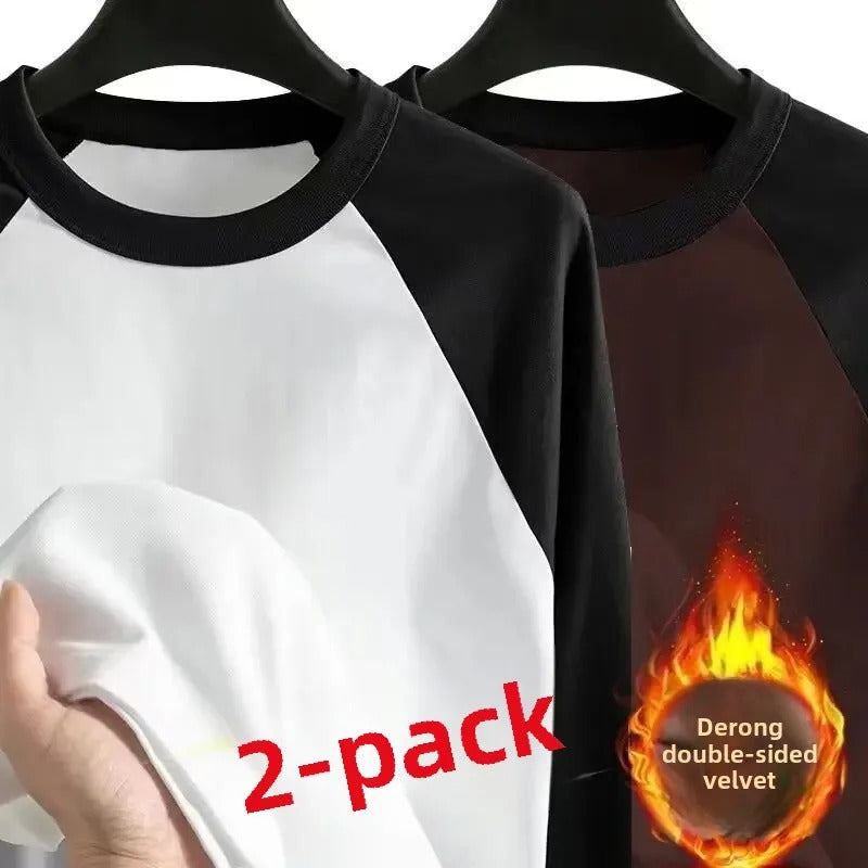 Men's  Long Sleeve Inner Fleece Base T-shirt