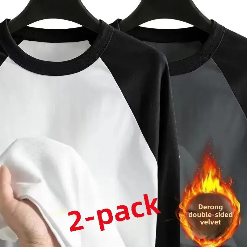 Men's  Long Sleeve Inner Fleece Base T-shirt