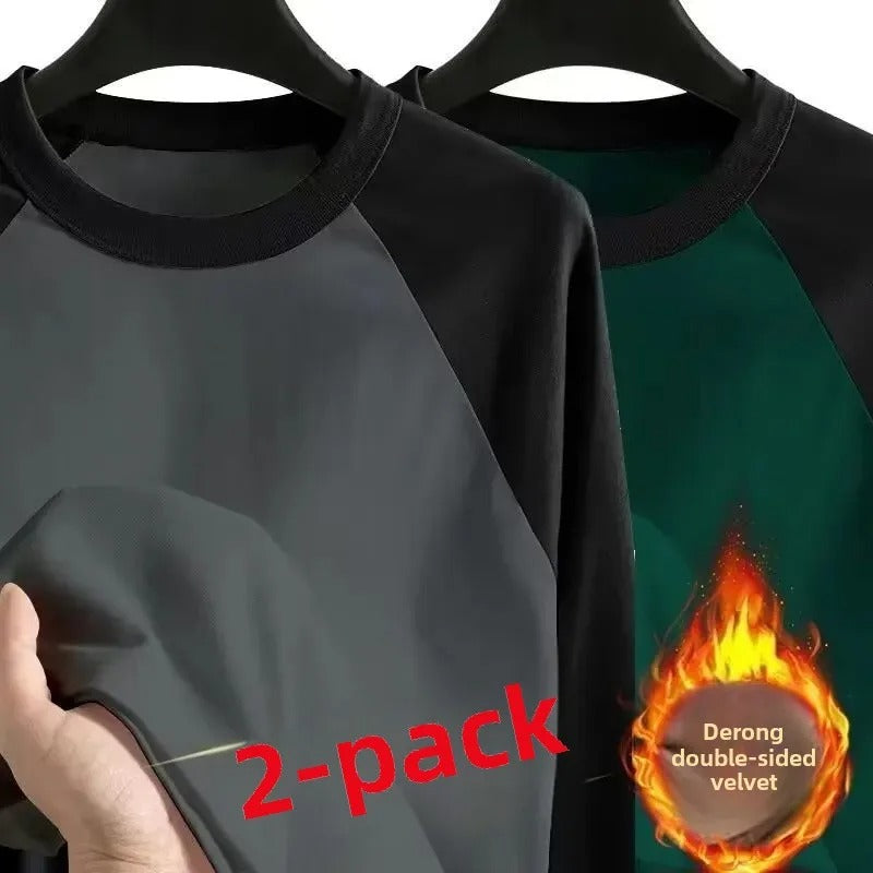 Men's  Long Sleeve Inner Fleece Base T-shirt
