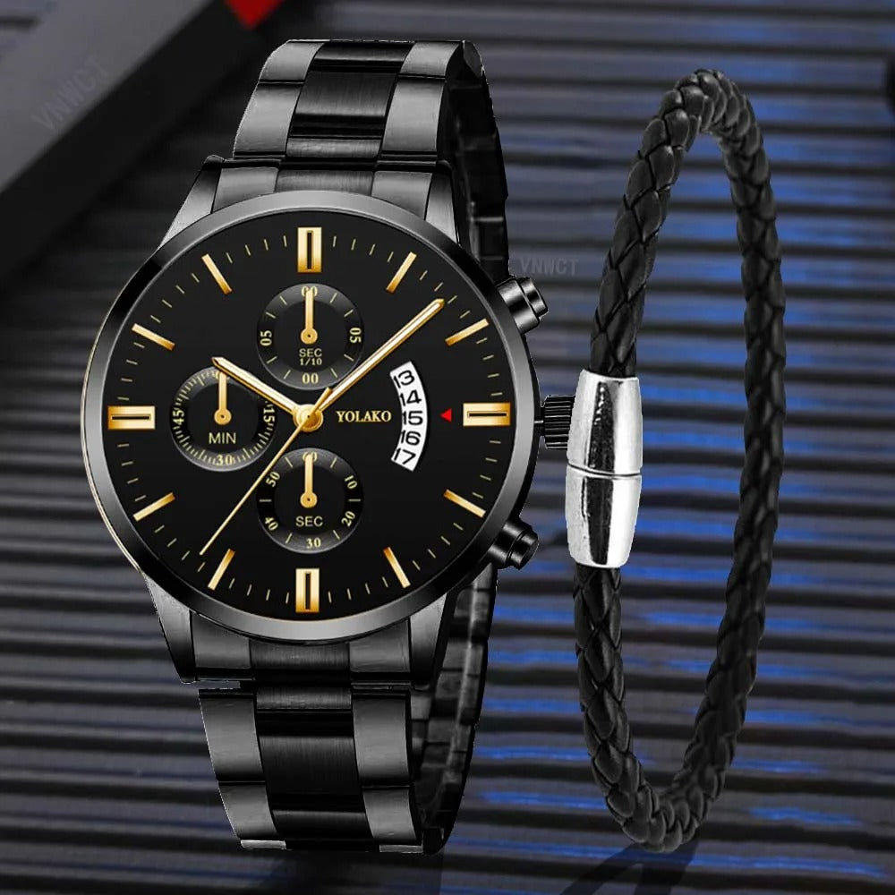 Luxury Men Stainless Steel  Wristwatch
