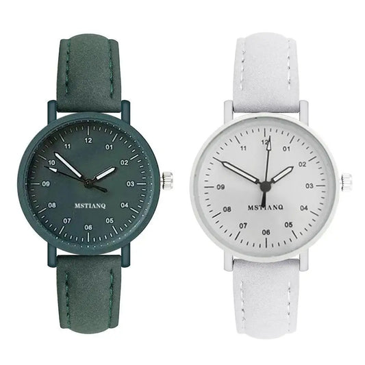 Simulated Watch for Women Leather Strap