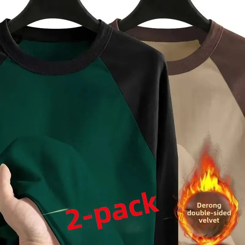 Men's  Long Sleeve Inner Fleece Base T-shirt