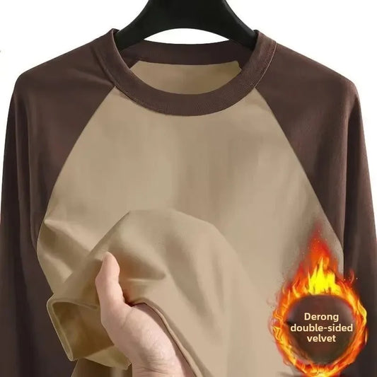 Men's  Long Sleeve Inner Fleece Base T-shirt