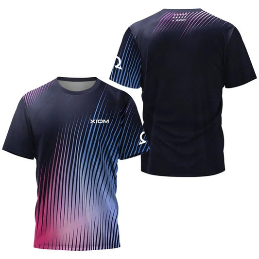 Men's table tennis T-shirt Gradient 3D printed pattern