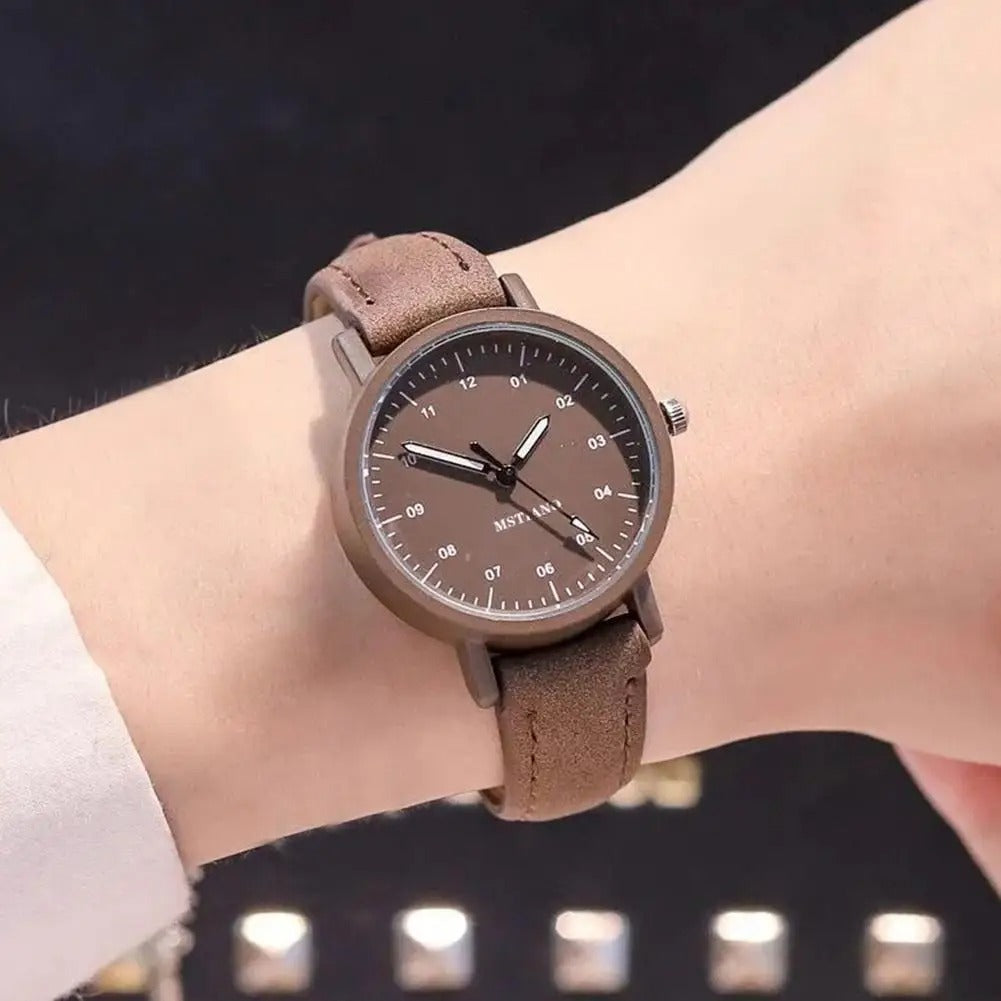 Simulated Watch for Women Leather Strap