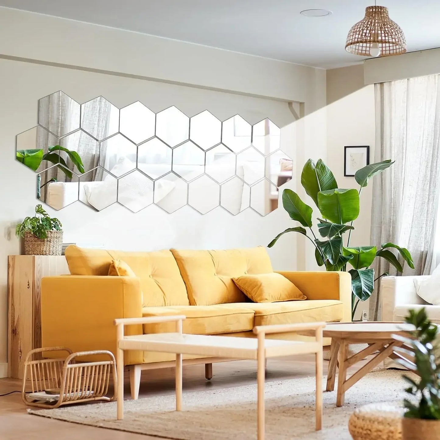 Hexagon Acrylic 3D Mirror Wall Sticker