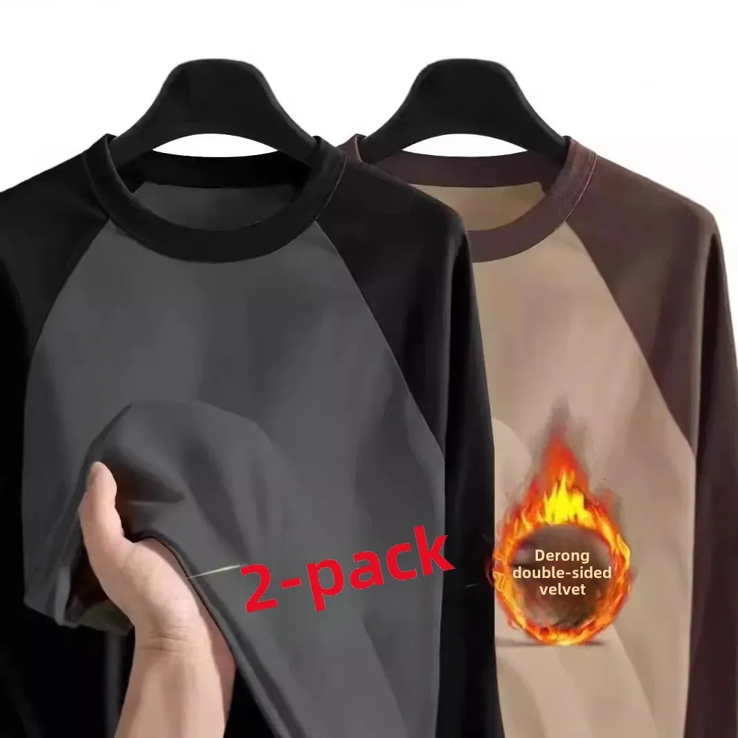 Men's  Long Sleeve Inner Fleece Base T-shirt