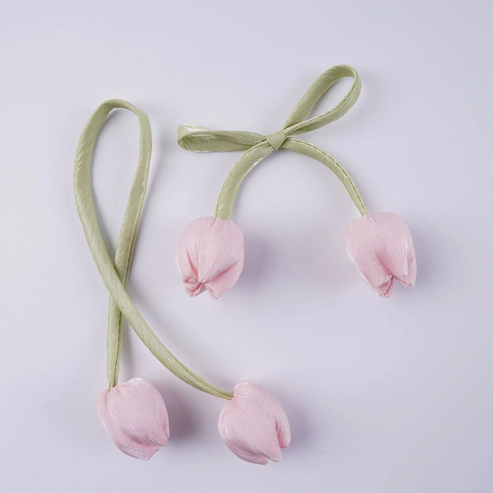 Sweet Tulip Bow Flowers Cake Decoration