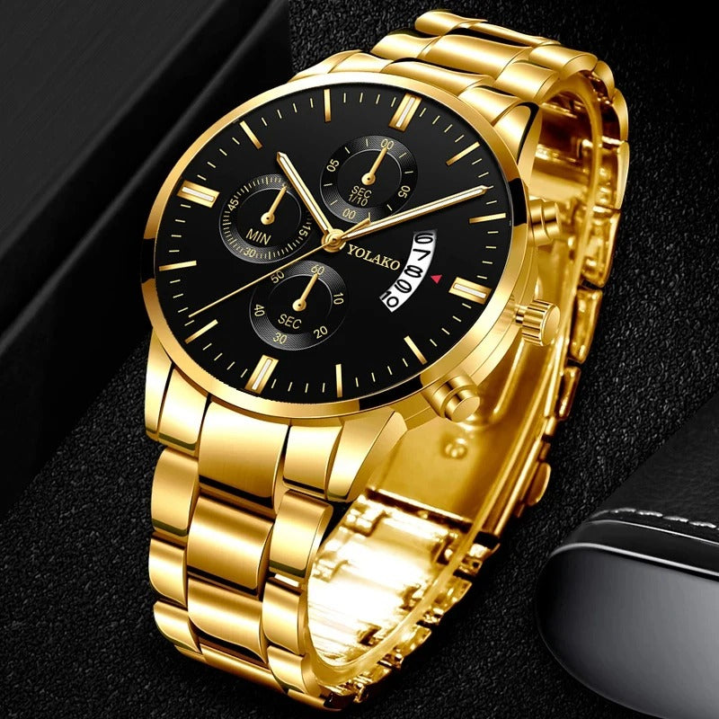 Luxury Men Stainless Steel  Wristwatch