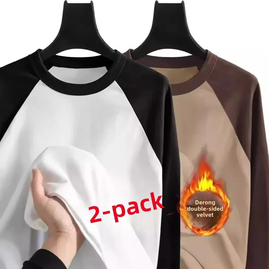 Men's  Long Sleeve Inner Fleece Base T-shirt