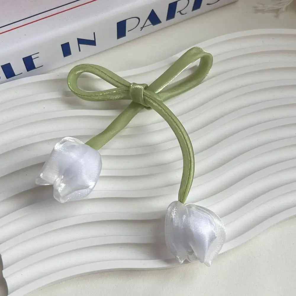Sweet Tulip Bow Flowers Cake Decoration