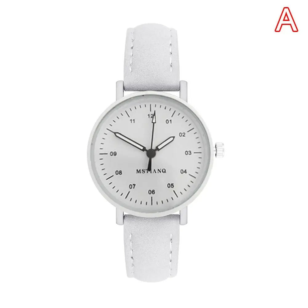 Simulated Watch for Women Leather Strap