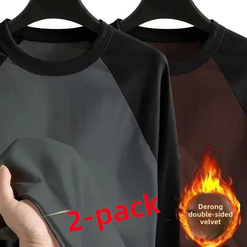 Men's  Long Sleeve Inner Fleece Base T-shirt