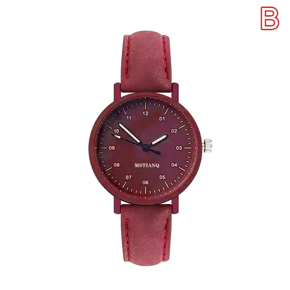 Simulated Watch for Women Leather Strap