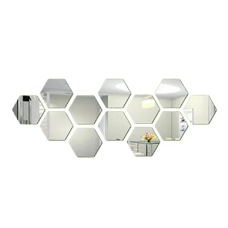 Hexagon Acrylic 3D Mirror Wall Sticker