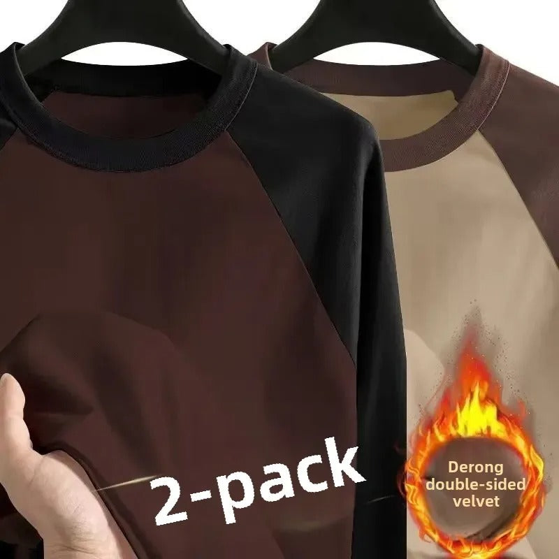 Men's  Long Sleeve Inner Fleece Base T-shirt